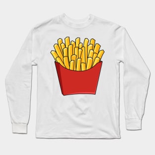 French fries cartoon illustration Long Sleeve T-Shirt